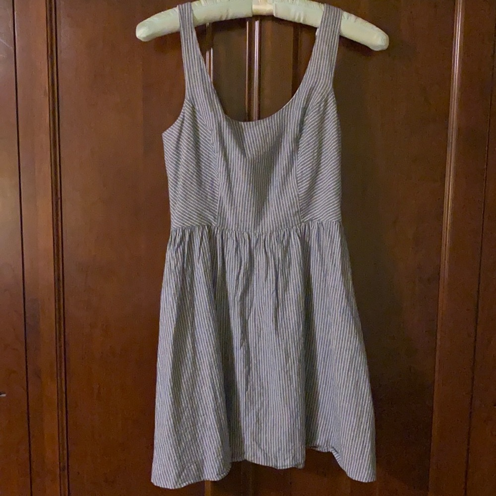 Socialite Railroad Stripe Fit-and-Flare Dress